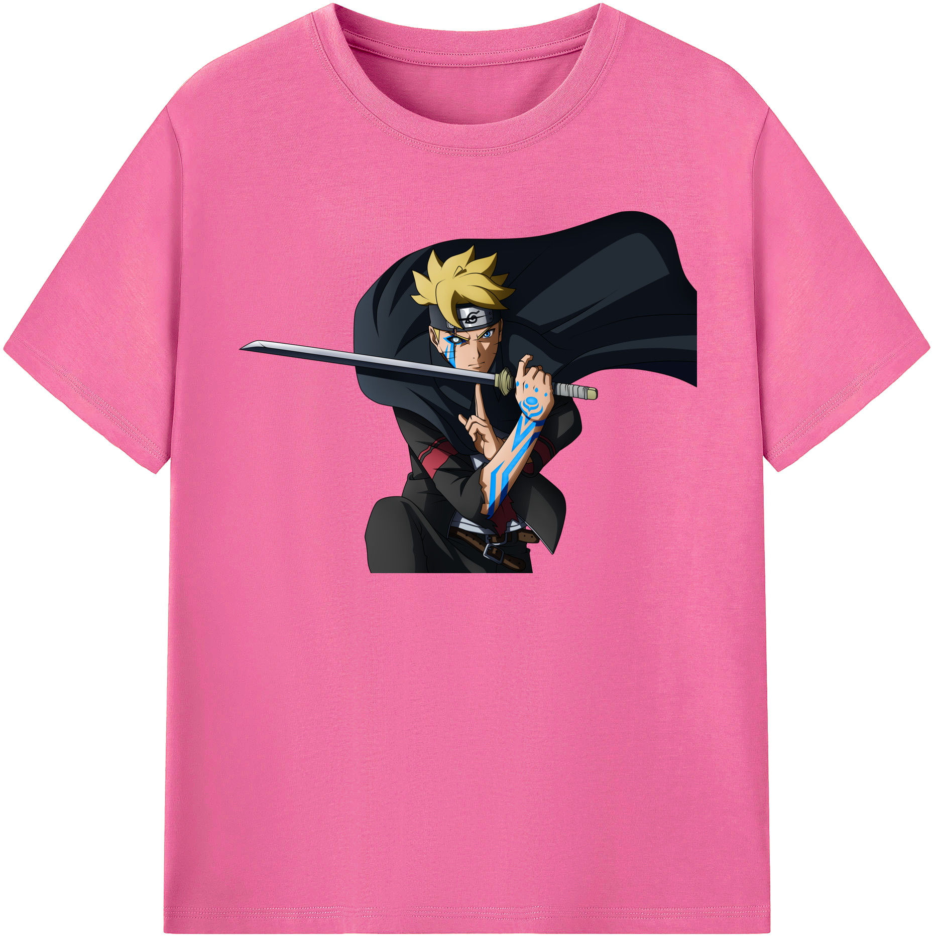 （画像用） NARUTO -ナルト- うずまき ボルト Uzumaki Boruto レディースカジュアルプリントTシャツ（綿100％）
